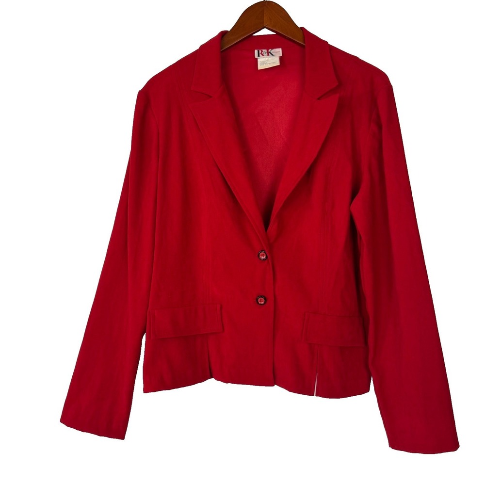 Vintage R&K Originals Blazer Women 12 Red Professional Career Office Jacket